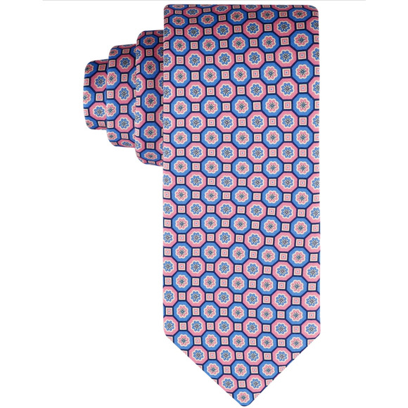 Tommy Hilfiger Men Floral Medallion Tie Pink - Picture 1 of 1